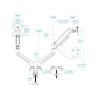 Tooq Soporte mesa DB1434TNR-W 2 brazo 13-34 Blanco