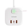 Nanocable Base de enchufe con 3 USB c/ interruptor