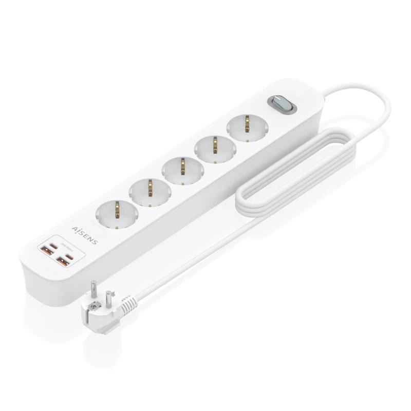 Aisens Regleta 5 tomas interruptor PD 2xUSBC 2xUSB