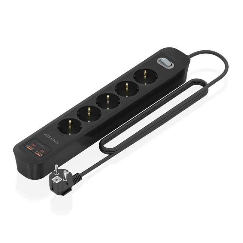 Aisens Regleta 5 tomas interruptor PD 2xUSBC 2xUSB