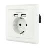 Nanocable Base de enchufe pared schuko+2USB 2.4A