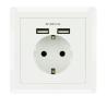 Nanocable Base de enchufe pared schuko+2USB 2.4A