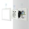 Nanocable Base de enchufe pared schuko+2USB 2.4A