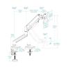 Tooq Soporte mesa DB1334TNR-B 1 brazo 13-34"