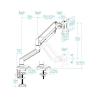 Tooq Soporte mesa DB1334TNR-W 1 brazo 13-34 Blanco