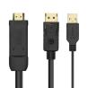 Aisens Conversor Activo HDMI A/M DP V1.2/M 1.8m