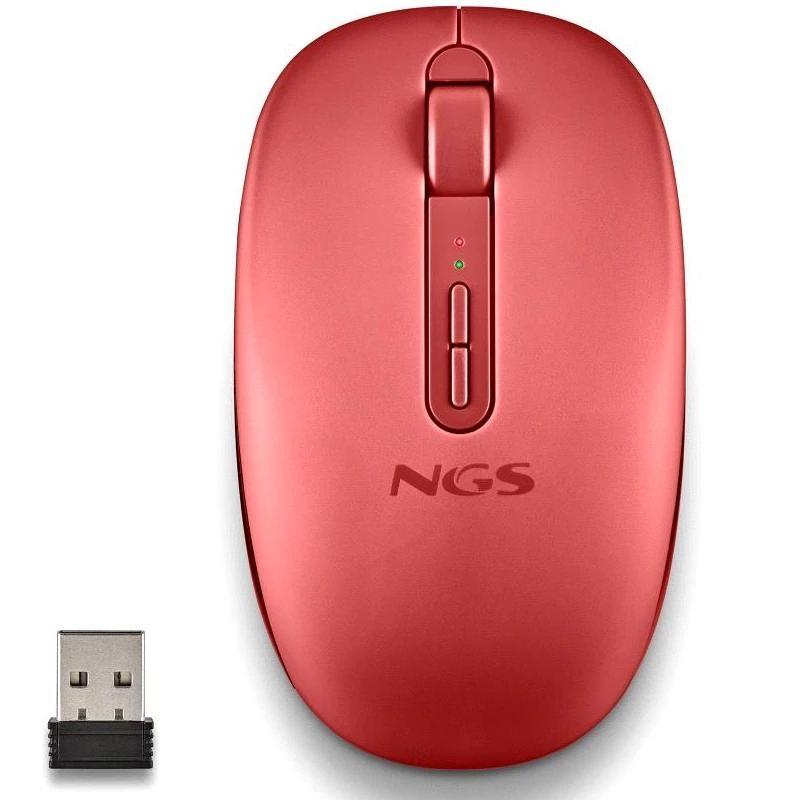 NGS Ratón Inalámbrico 2.4GHZ Dual BT FOGDUAL RED
