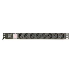 Gembird PDU, 8 tomas Schuko, 1U, 16A, cable de 3 m