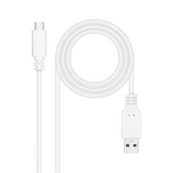 Nanocable Cable USB 2.0 3A USB-C-M/M 1M Blanco