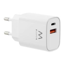 EWENT Cargador Rápido Gan 30W USB-C PD USB-A PD/QC