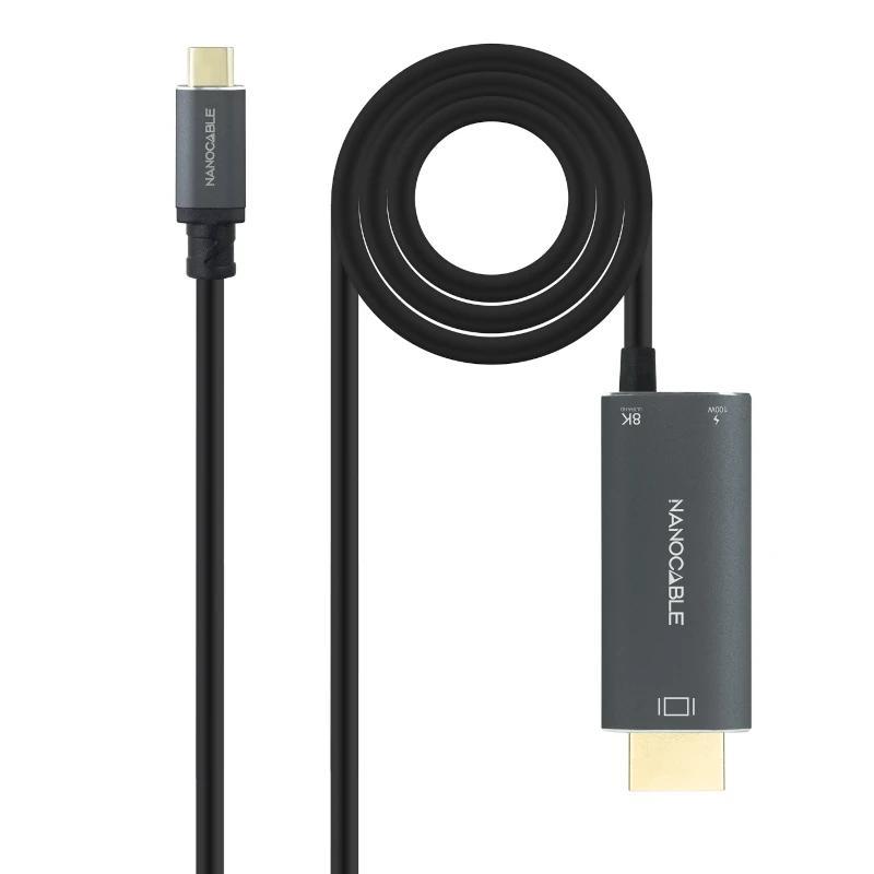 Nanocable Cable USB-C/M-DP/M Bidireccional 2 M