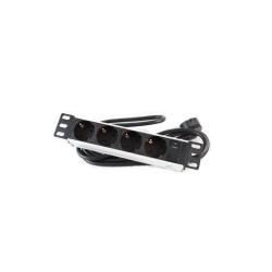 WP Guía Cable con cepillo 1U black  RAL 9005