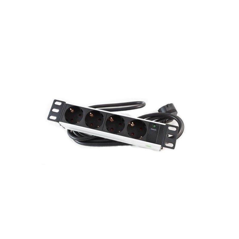 WP Guía Cable con cepillo 1U black  RAL 9005
