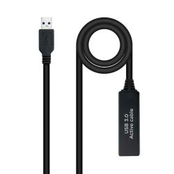 Nanocable Cable USB 3.1 Gen1 3A, USB-C/M-A/F, 15cm