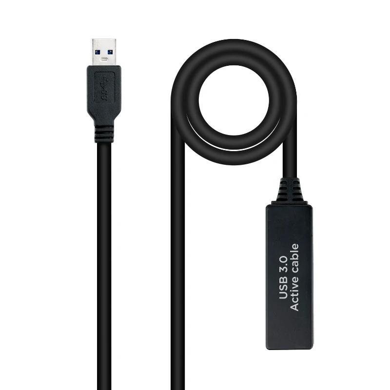 Nanocable Cable USB 3.1 Gen1 3A, USB-C/M-A/F, 15cm