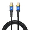 iggual Cable USB-C a tipo C 3A 100 cm trenzado LED
